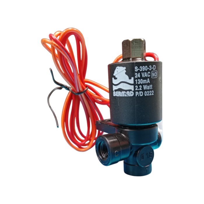 SOLENOIDE BERMAD S390 3 VIAS 24V AC NO / CON BASE